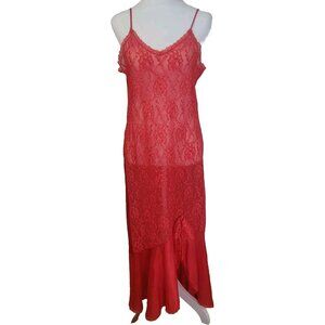 Vtg Undercover Wear Lace Nightgown Negligee Size Medium Sheer Long 80s 90s Sexy